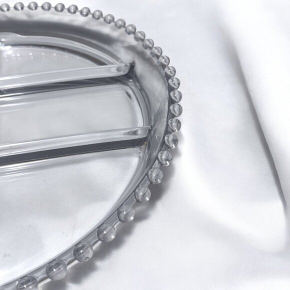 Vintage Imperial Glass Candlewick Divided 5 Compartment Serving Tray Platter - Picture 3 of 9